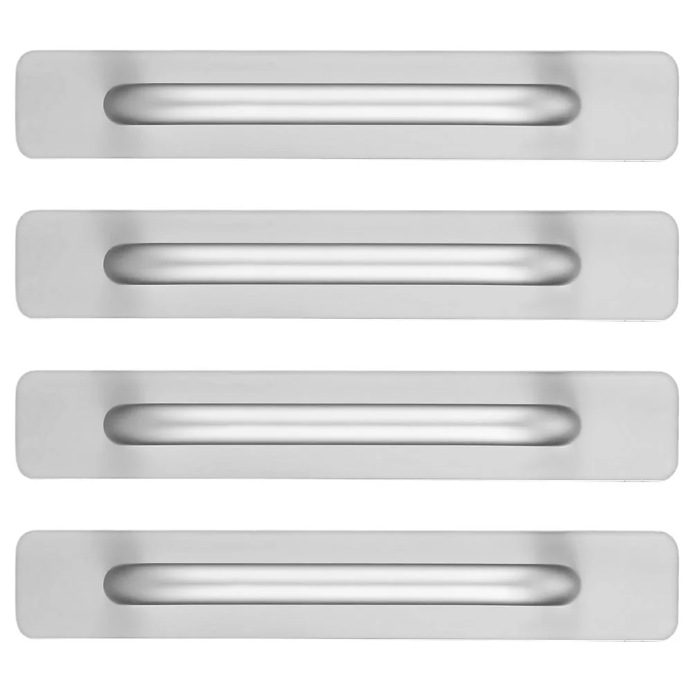

4 шт., дверные ручки из алюминиевого сплава, серебряные самоклеящиеся ручки для шкафа, мебельная фурнитура, ручки для выдвижных ящиков для кухни