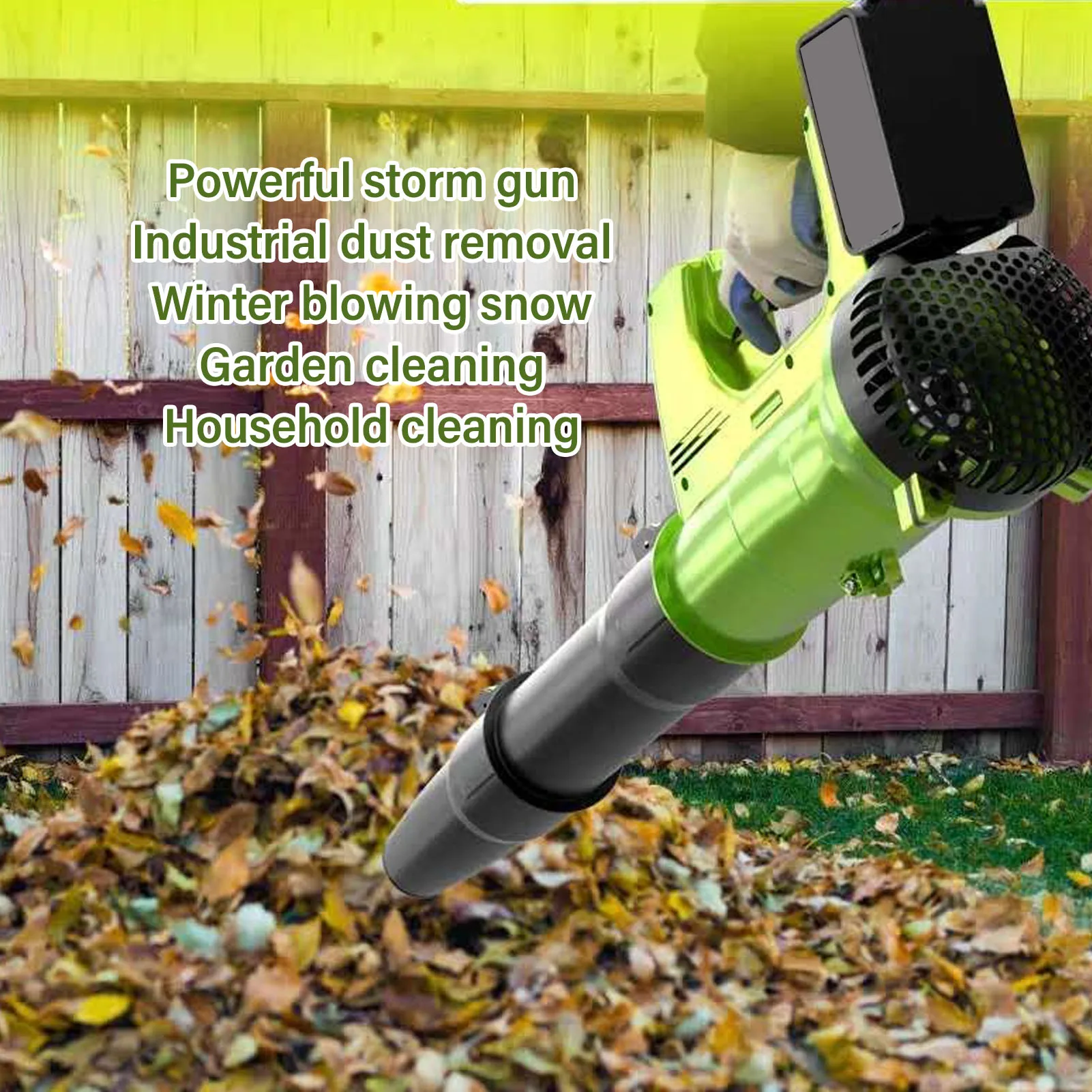 

Cordless Blower Axial Leaf Snow Industrial Lithium Rechargeable High Power Garden Supplies 100‑240V US Plug