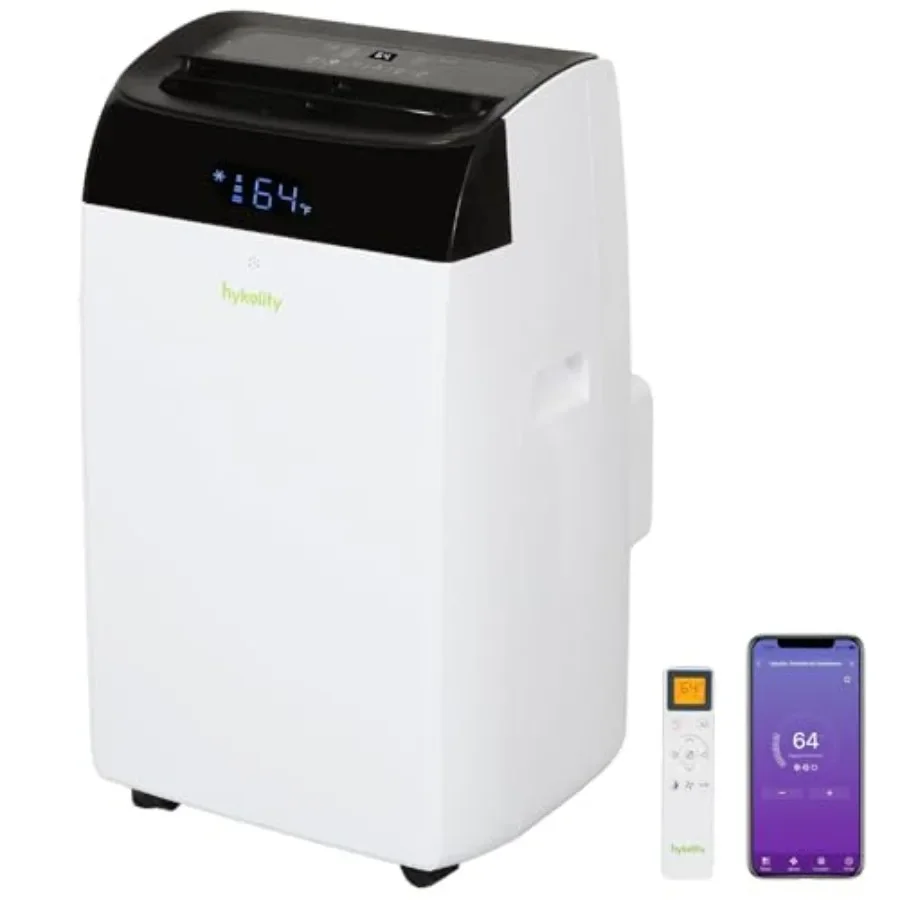 Portable air conditioner for home use, ABS plastic body, white color, WiFi-enabled smart control and ultra-quiet 42dB operation