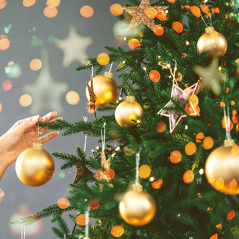 50/100pcs Round Christmas Ball Ornament Caps Gold Silver Removable Metal Hangers Cap Merry Xmas Decor For Home New Year Navidad