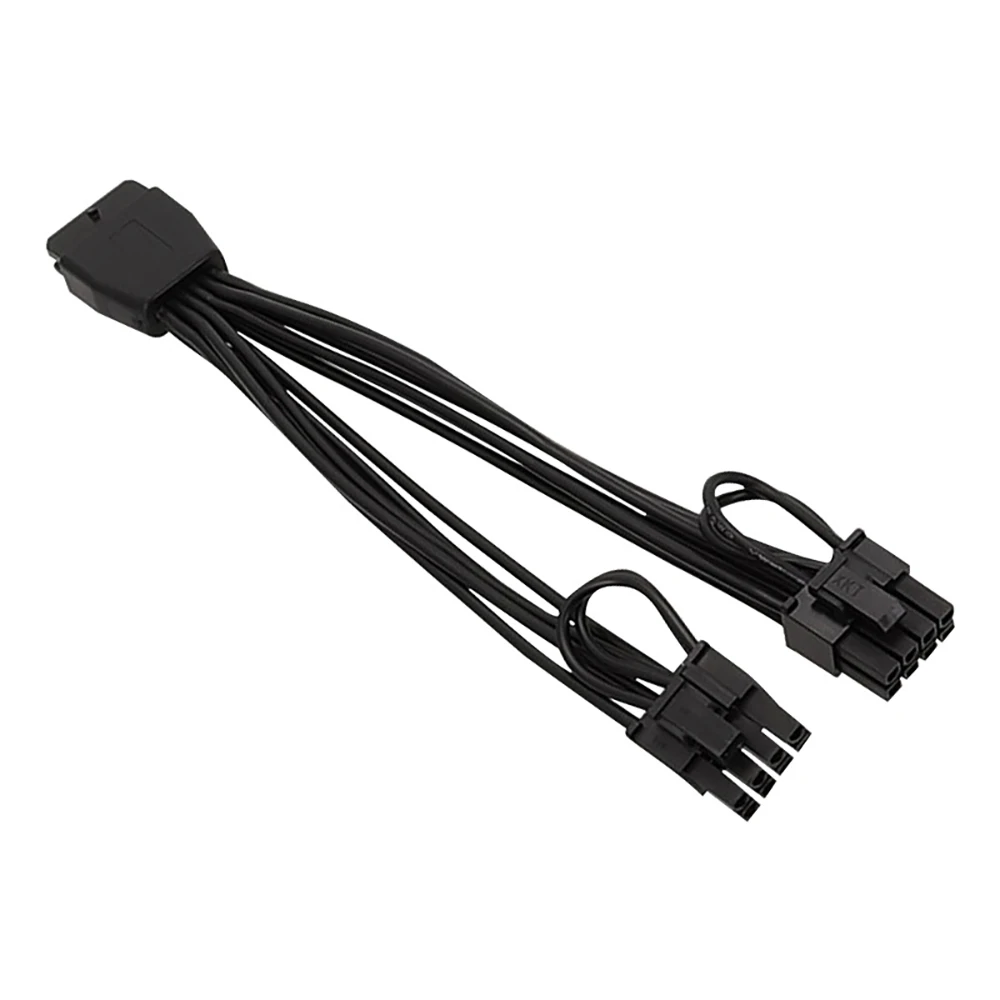 

GPU Power Cable PCIE5.0 12VHPWR Female to Dual 8 PIN 6+2P Adapter 12PIN to 2x8PIN Video Card Convert Cable 16AWG Power Wire