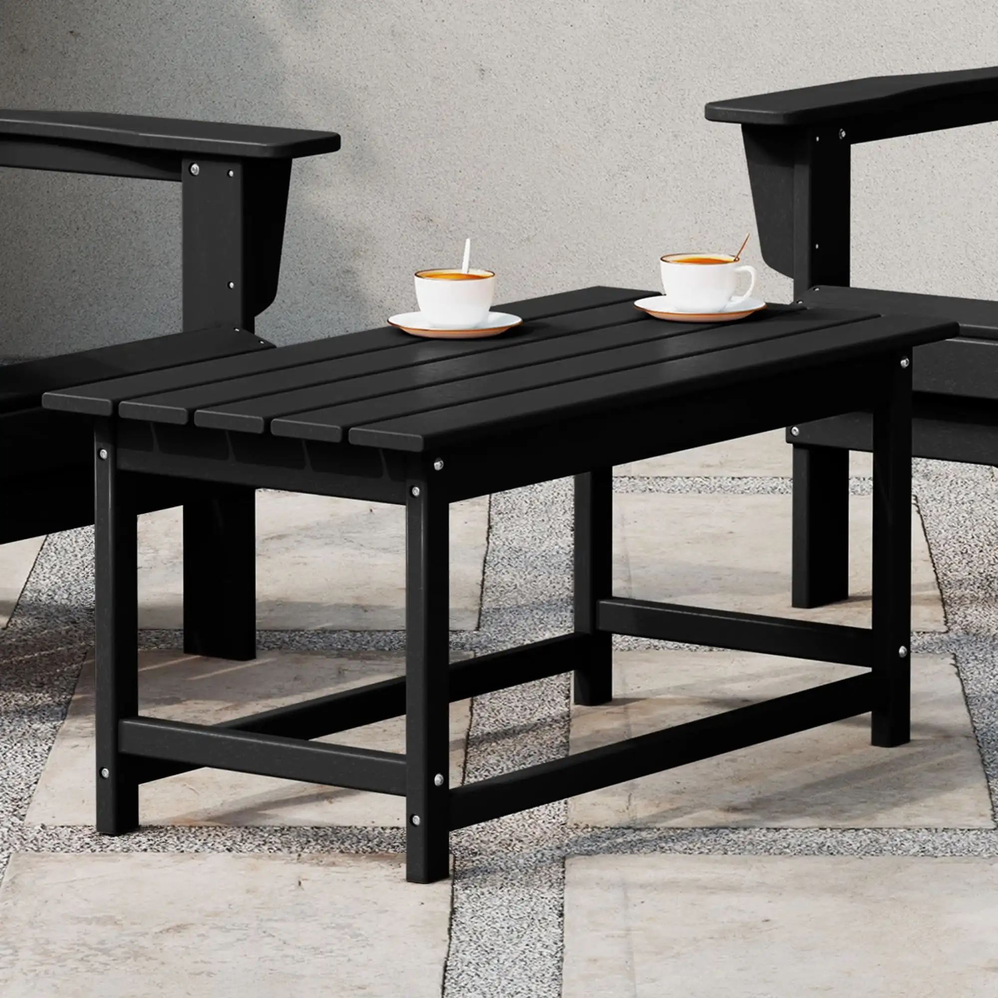 

Malibu Outdoor Coffee Table, 35" x 17.5" All Weather Poly Lumber Patio Adirondack Coffee Table for Garden Lawn Porch Balcony