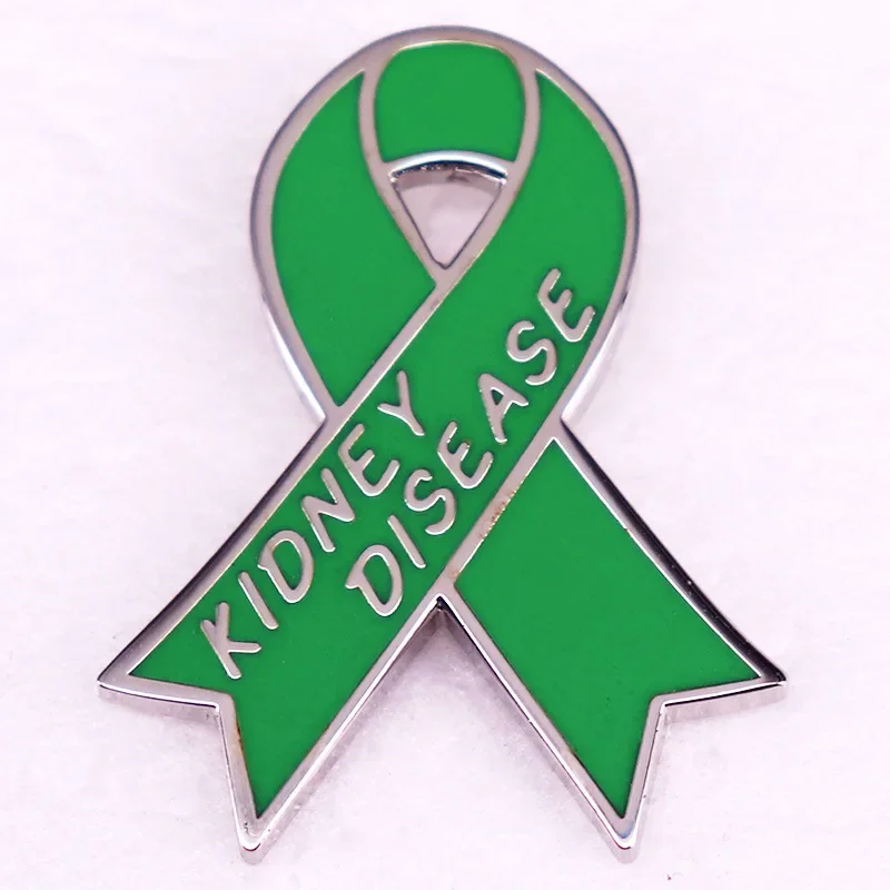 Disease Awareness Ribbon Pin Badge Exquisite Green Ribbon Badge Coat Lapel Brooch “kidney Disease” Jewelry Best Friend Gift