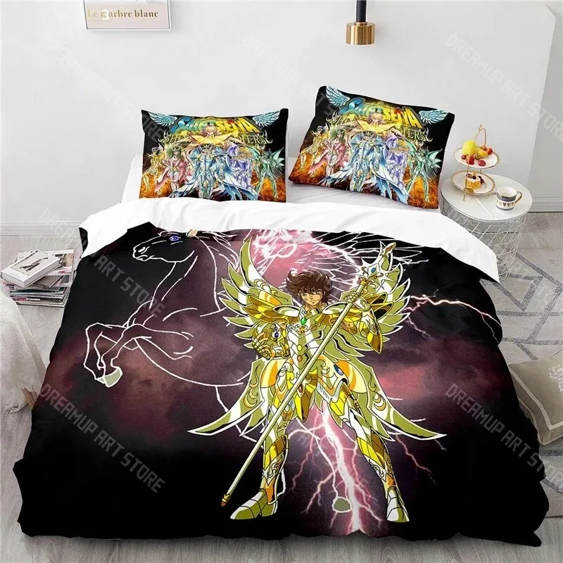 3D Printed S-Saint Anime Seiya Bedding Set for Boys Girls Duvet Cover Pillowcase Twin Queen King Full Single Double Sizes