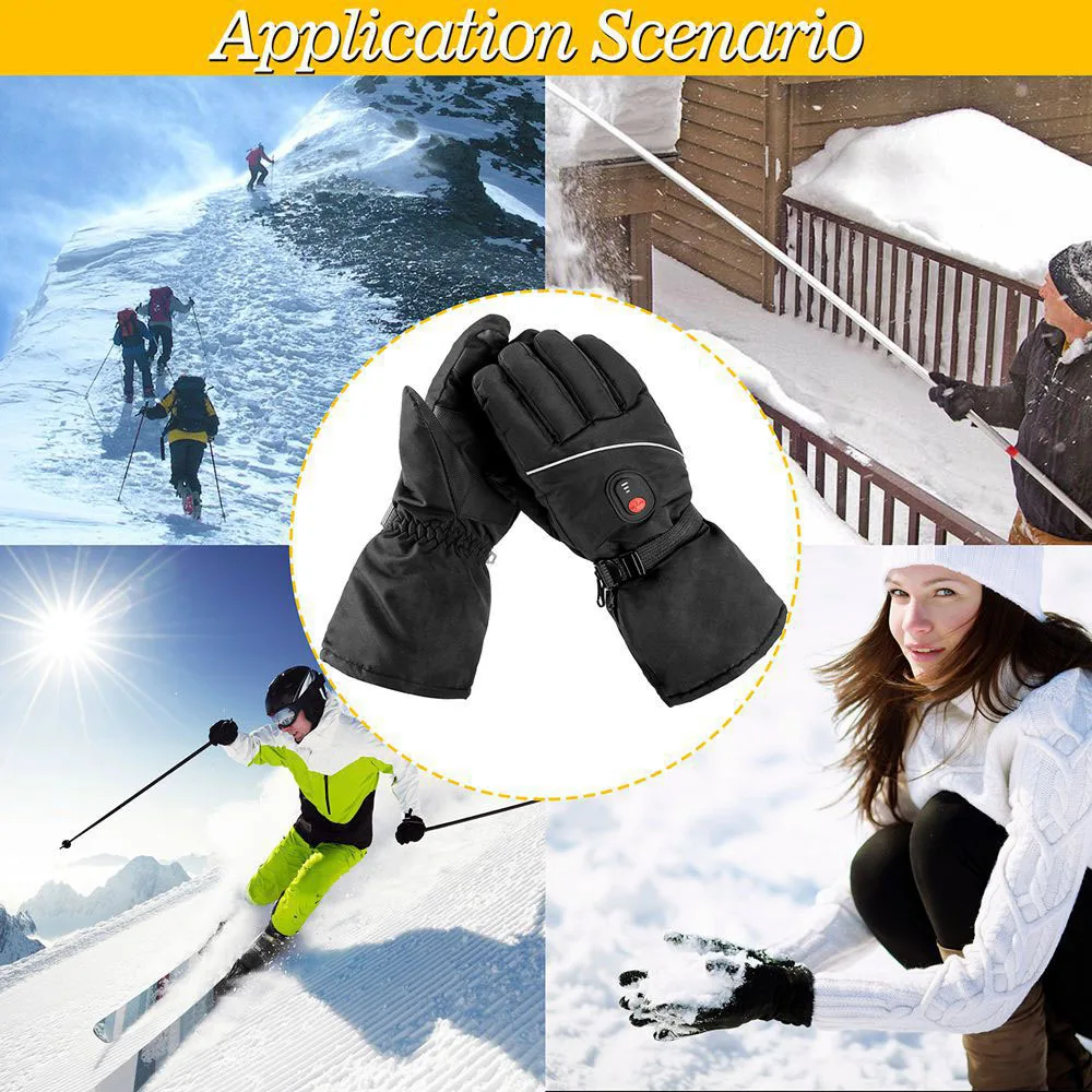 Winter Thermal Heated Gloves Adjustable Hand Warmer Gloves For Climbing Hiking