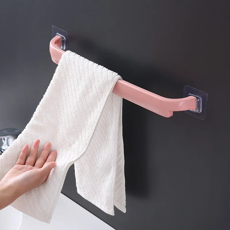 Toallero adhesivo para baño, estante de barra de toalla montado en la pared, colgador de toallas, soporte de ventosa para inodoro, organizador de cocina y baño