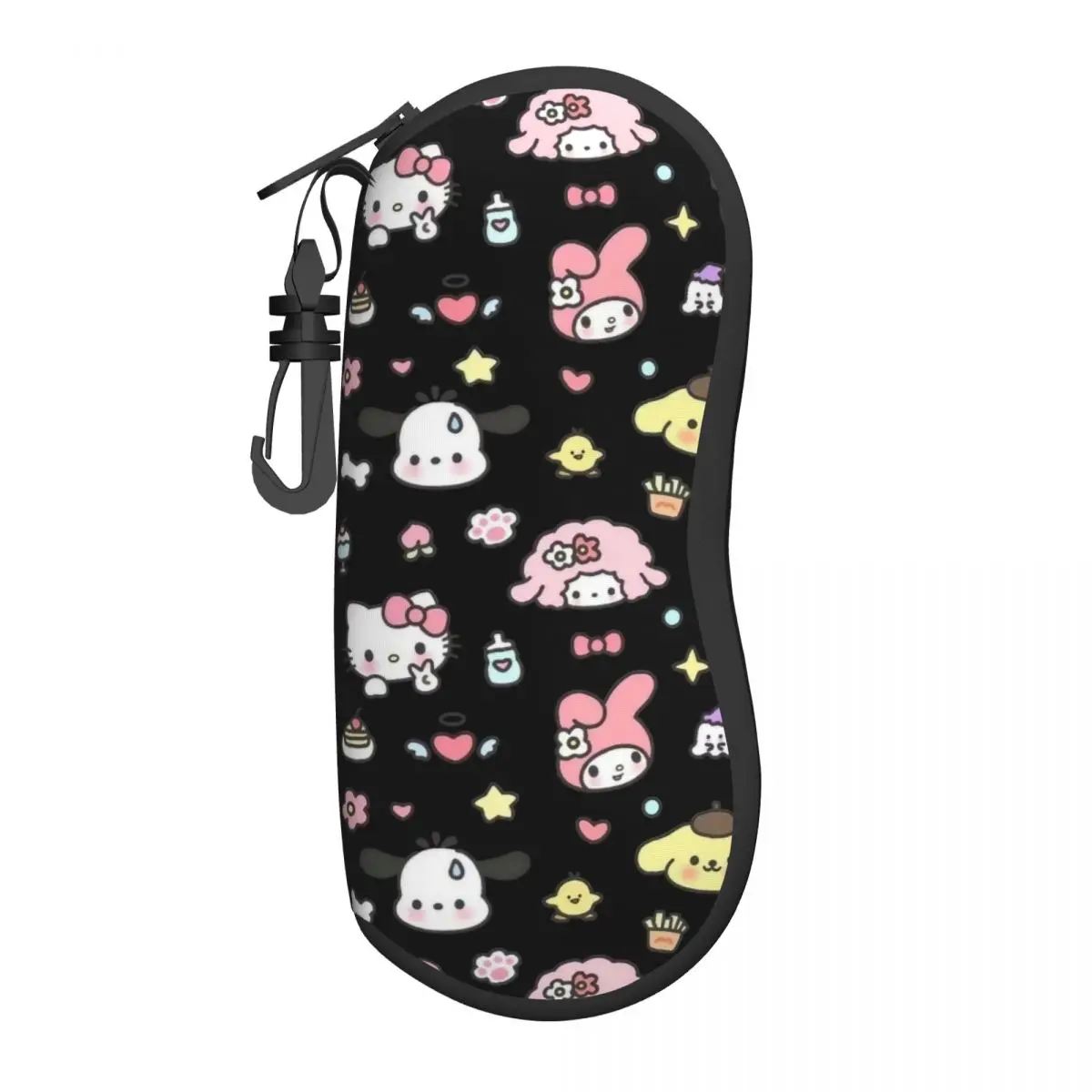 Hello Kitty Pochacco Pom Pom Purin Melody Glasses Case Men Women Portable Zipper Cute Cartoon Eyewear Box Small Sunglasses Box