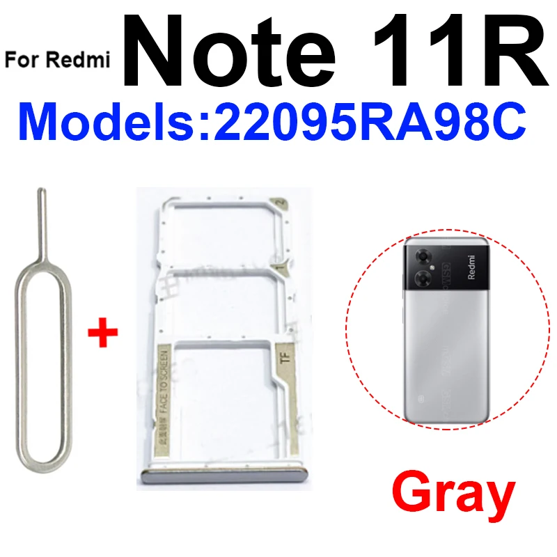 Cartão Sim Tray para Xiaomi Redmi Nota 11R, Leitor de Cartão, Adaptador, Titular do Cartão, Peças de Reposição