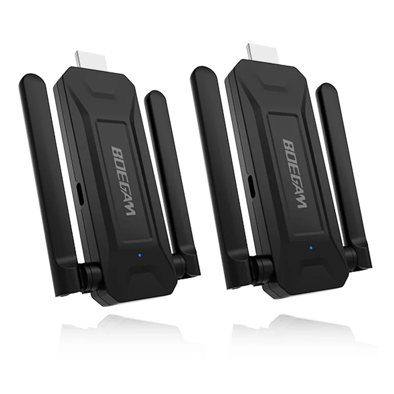 4K Wireless Screen Sharing Device Transmitter and Receiver Kit with H.265/H.264 Decoding, Dual Screen Display, Extended Desktop