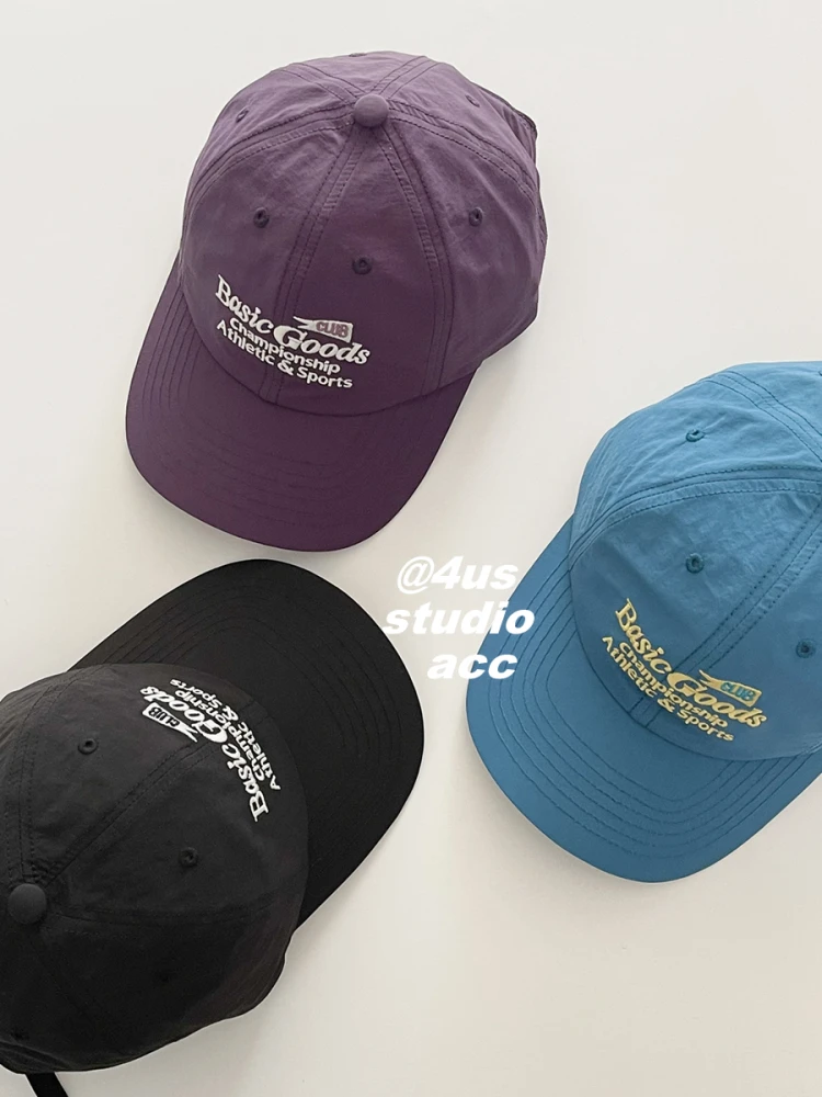 

Embroidery letter quick-drying baseball cap summer outdoor visor couple cap showing small face