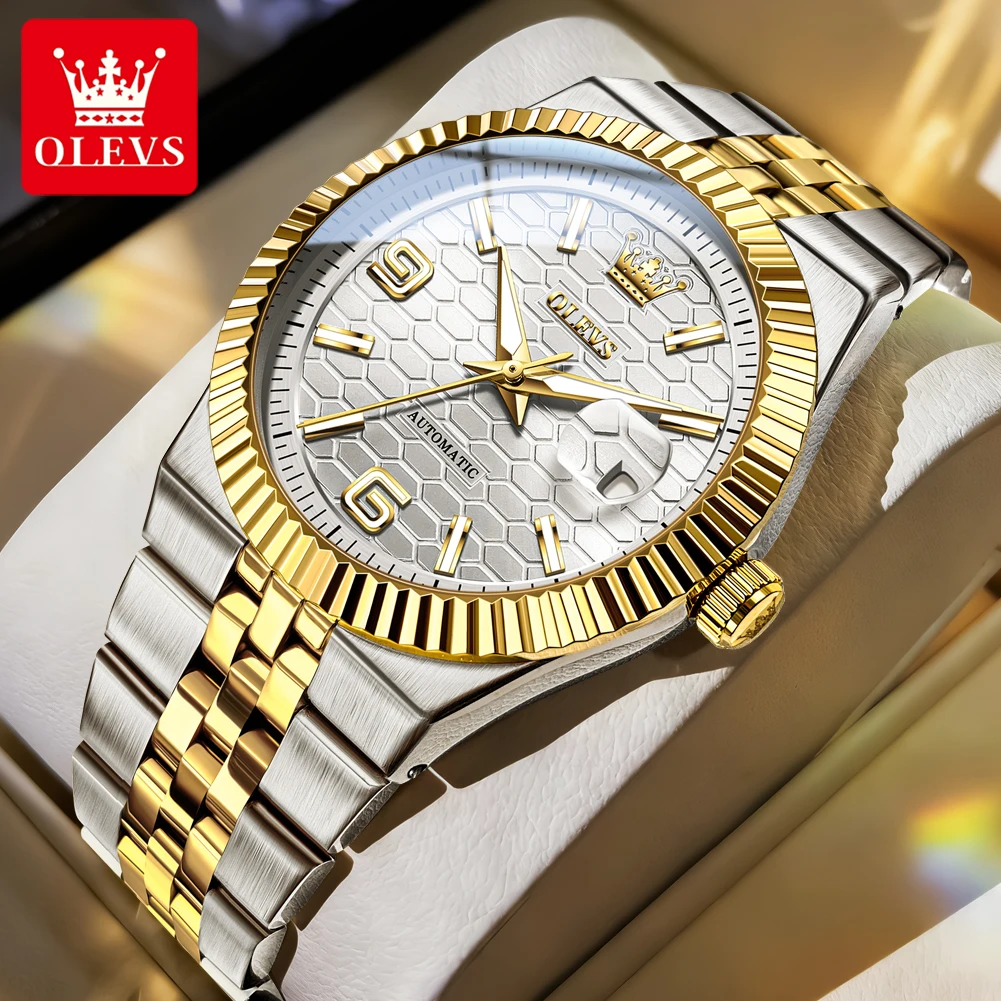 

OLEVS 7105 Luxury Man Watch Top Brand Original Automatic Mechanical Watches for Men Auto Date Waterproof Luminous Men's Watches