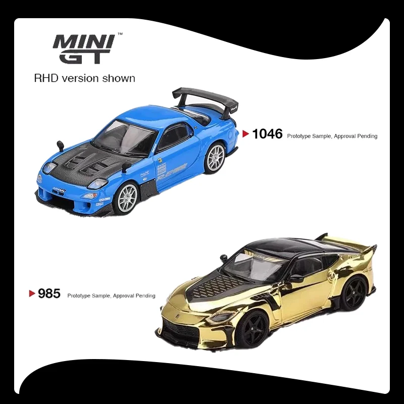 

MINI GT 1:64 Mazda RX-7 RE-Amemiya 20B NA 3ROTOR-7 NISSAN ZVeilside FFZ400 Gold Chrome Alloy Car Model Toy Gift