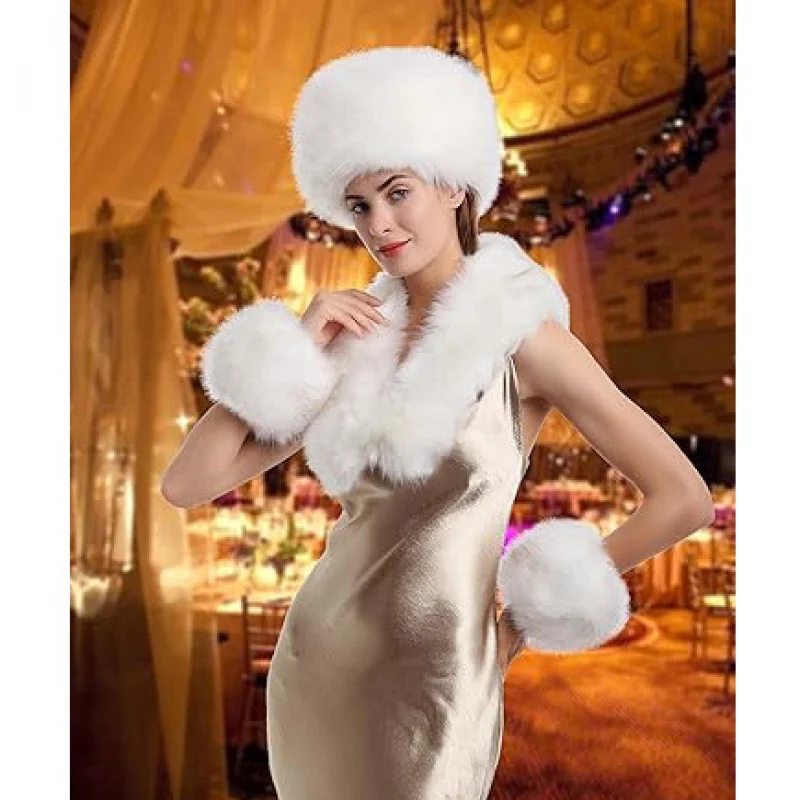 Woman Solid Color Rabbit Fur Large Sleeve Warmers Gloves Christmas Gift Sleeves Warmer Winter wear accessories