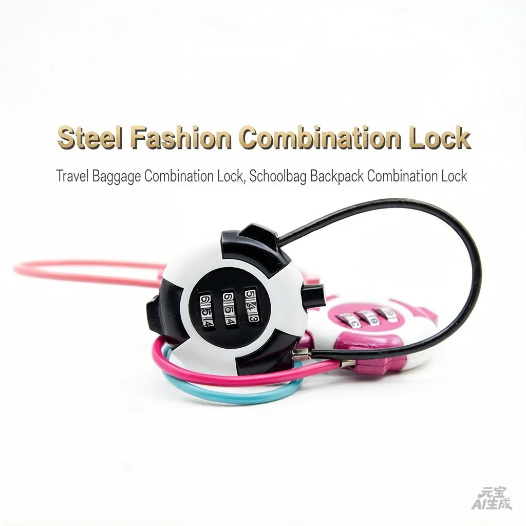 

3 Digit Combination Cable Lock Strap Small Mini Padlock for Travel Luggage Suitcase Bag Backpack Gym School Security Lock