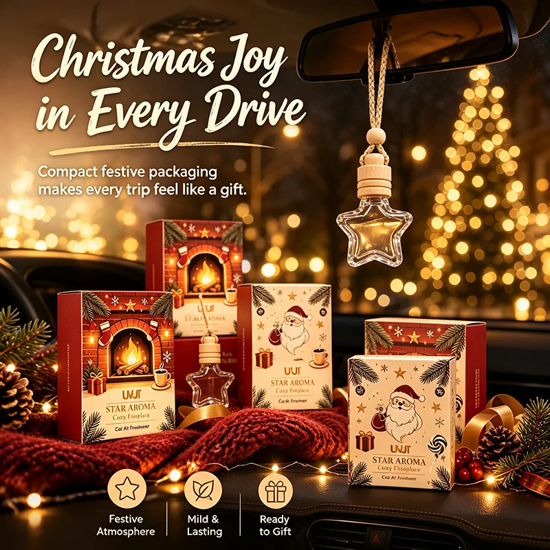 Hanging Car Air Fresh Pendant Long‑lasting Fresh Scent Perfume Ornament Purify Air Exquisite Gift Box Car Fragrance Accessory