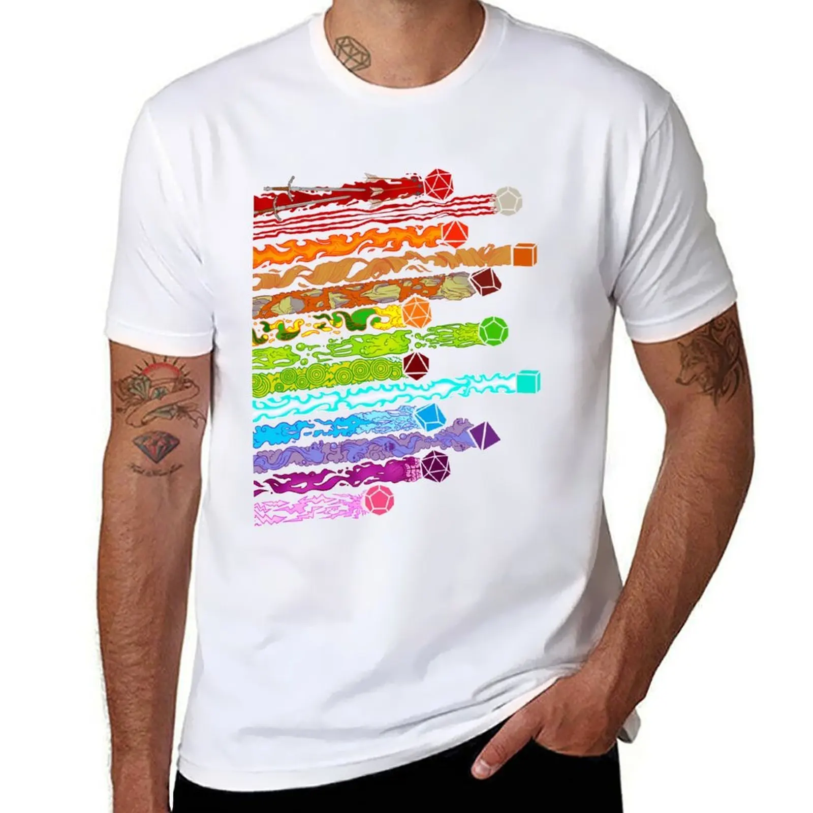 

Damage Dice T-Shirt Simple Solid Color Crew Neck Tee
