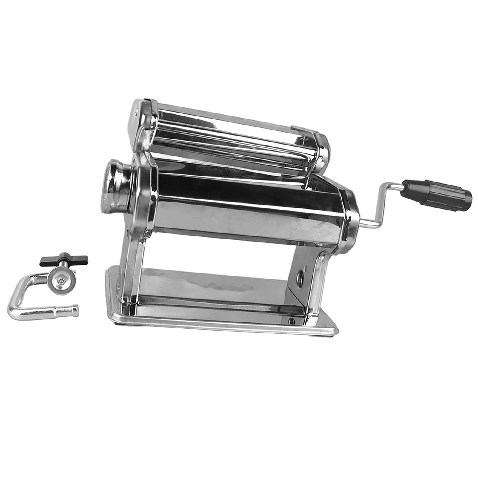 Hand Crank Noodle Machine Stainless Steel Dough Roller Pasta Maker 7 Thickness Settings 0.5‑2.5mm Hand Roller Noodle Maker