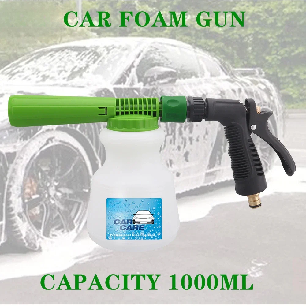 Low Pressure Carwash  Gun Foam Cannon Snow Foam Lance Foam Nozzle Water Hose Gun 1L Bottle