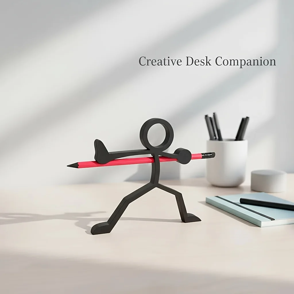 3D Printed Stick Figure Pencil Holders Including Pen Stands Pen Containers Desktop Ornaments Stationery Desktop Sculptures Gifts