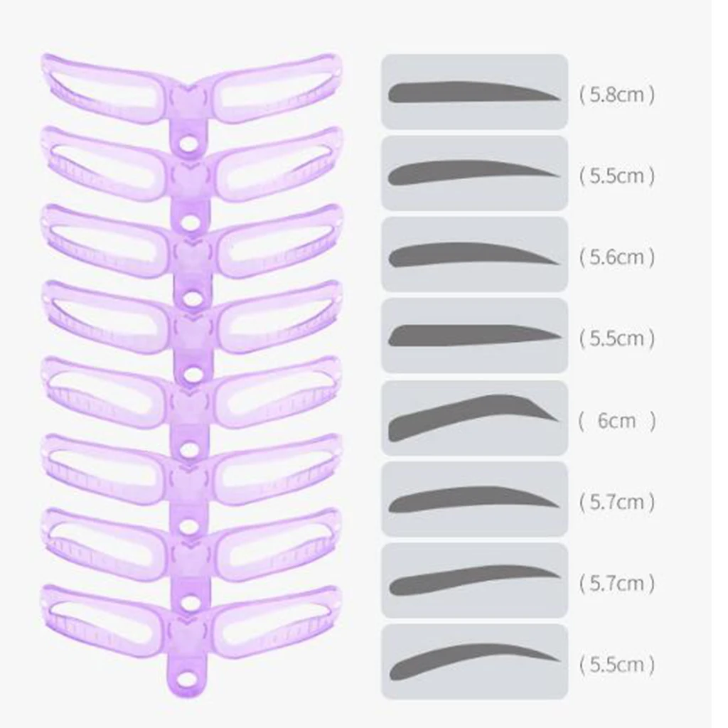 แม่แบบสำหรับแต่งคิ้วแบบ DIY ใช้ซ้ำได้8 IN1แม่แบบช่วยในการแต่งหน้า