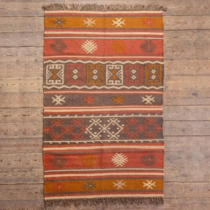 

Rug Wool Jute Vintage Accent Oriental Kilim Area Rug Living Room Runner Carpet