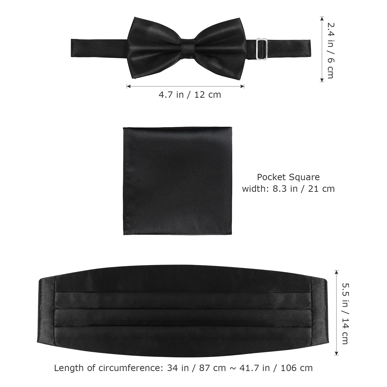3 قطعة الرجال لامعة ربطة القوس فيونكة Cummerbund جيب Hankie مجموعة أنيقة سهرة حفلة موسيقية مأدبة الكنيسة اكسسوارات الزفاف Cumberbund الرجال