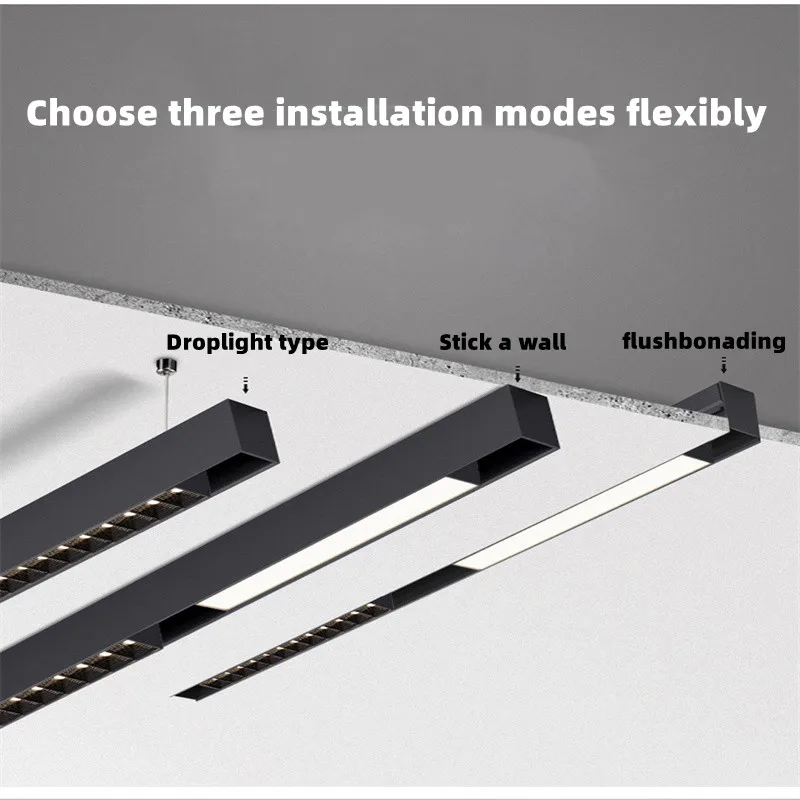 Plafonnier LED suspendu en Aluminium, montage en Surface sur rail magnétique