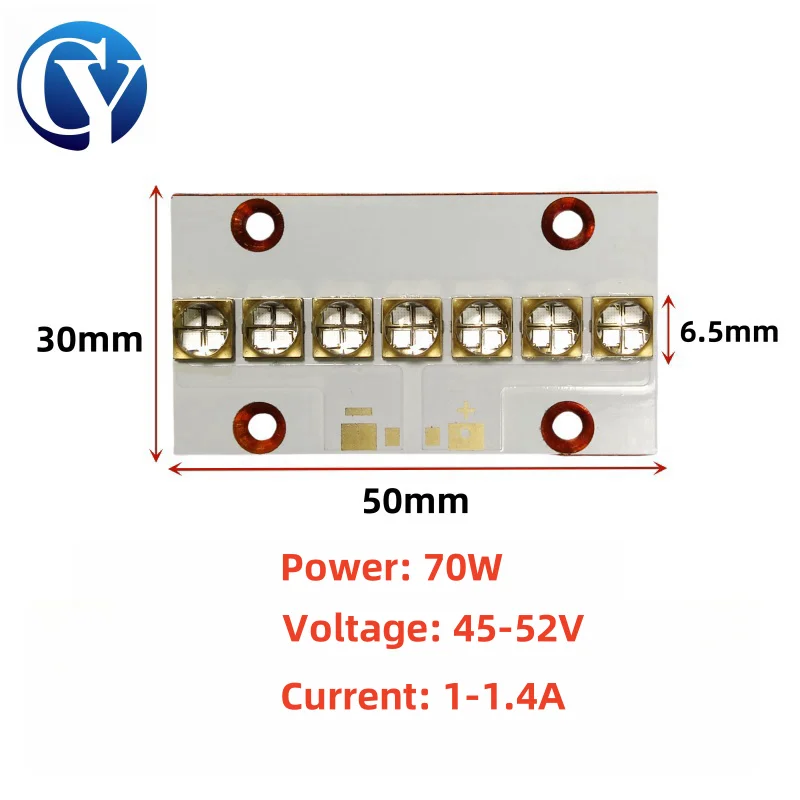 70w 140W uv led 6565 Smd Uv Lamp Chip 365nm 385nm 395nm 405nm uv curing lamp uv light for inkjet printer