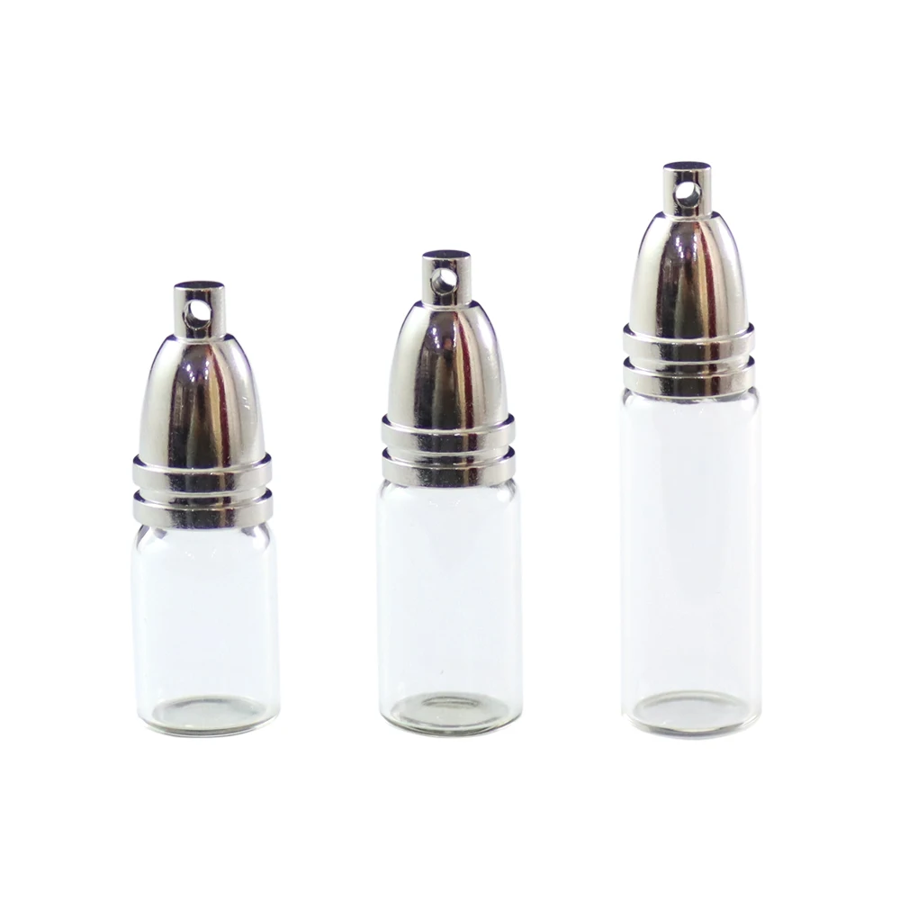 4PCS Glass Bottle Pendant  Wish Secret Keep Small Bottle Pendants Women Gift  Jewelry Findings