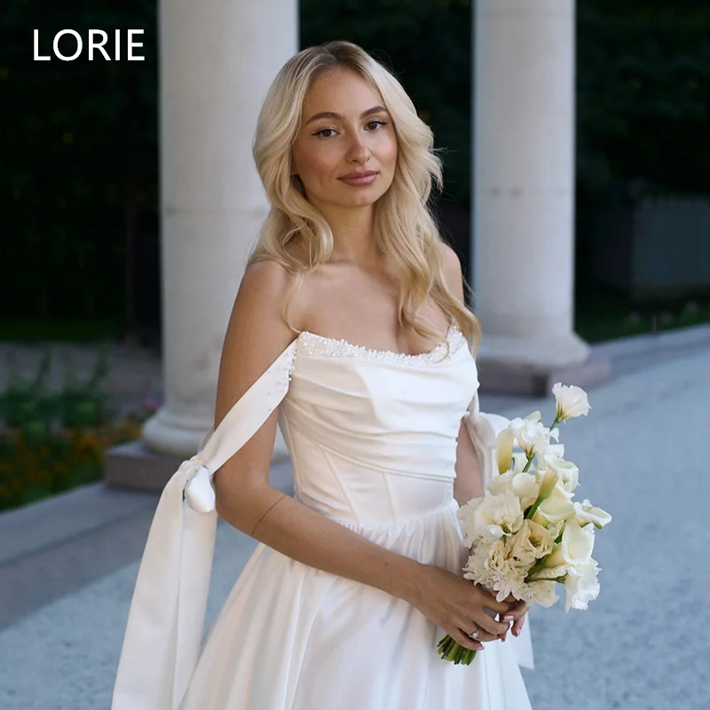 

LORIE Shiny Beeding A-line Applique Sweetheart Wedding Dress Off Shoulder Bridal Gowns Backless Wedding Gown Customized 2025