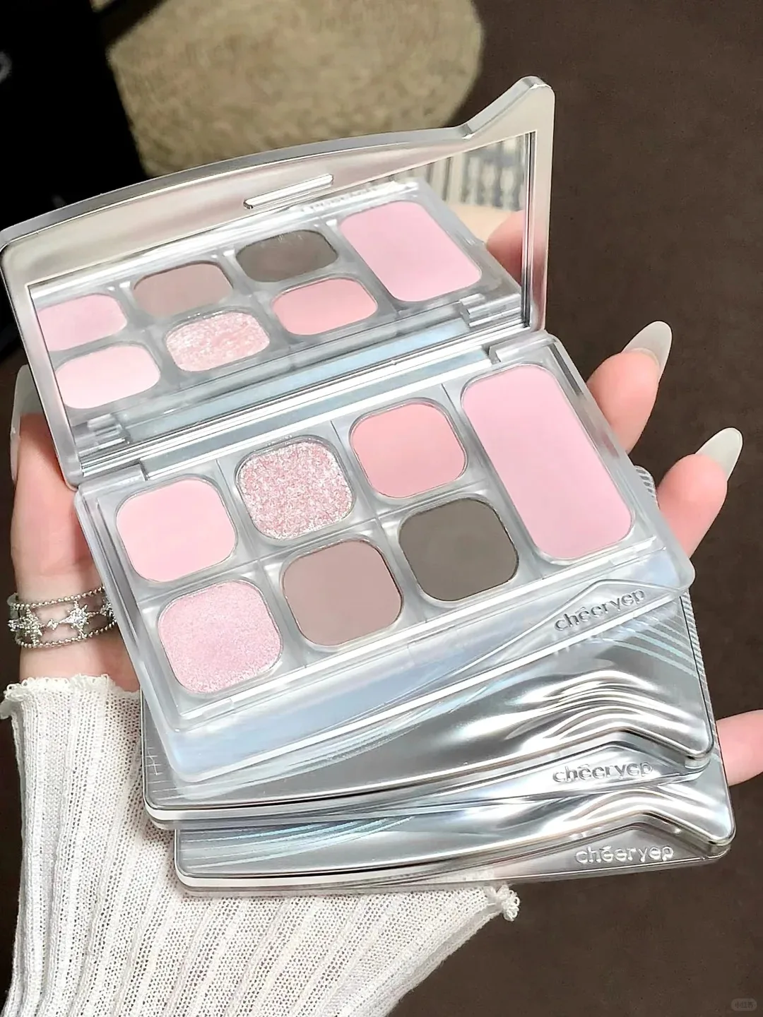 치엔얀 체리에프 아이섀도우 팔레트 블러쉬 다용도 매트 새틴 쉬머 페이스 메이크업 화장품