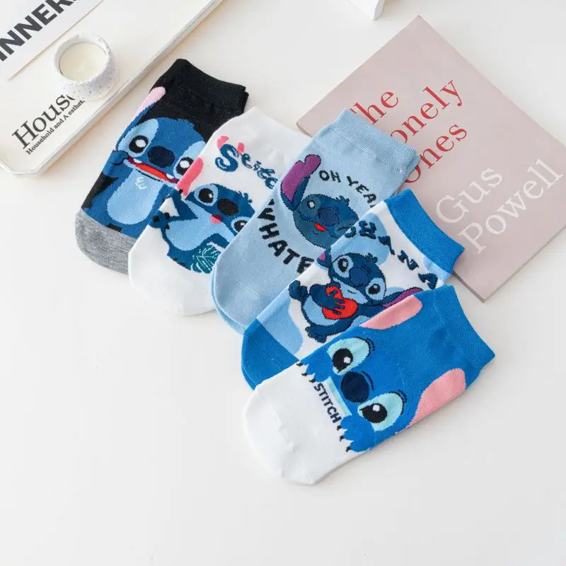 

5 pairs、Sticky's new ins spring/summer short-tube personalized student girls' socks - cute, low-cut cotton socks for girls