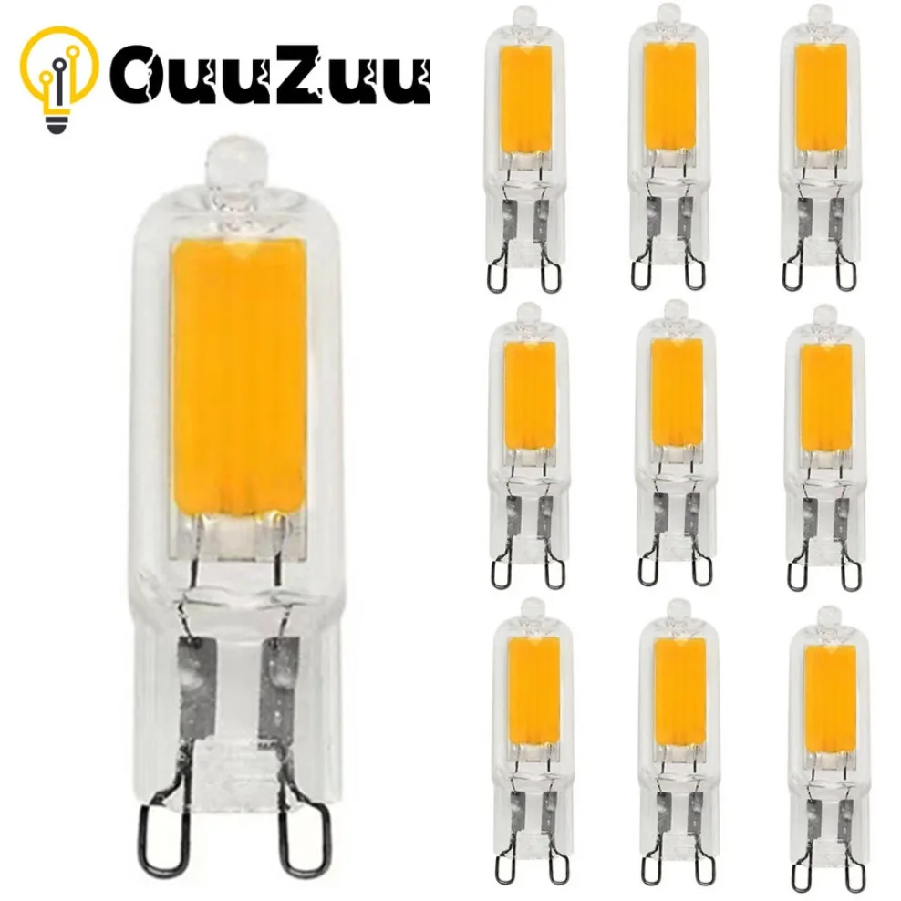 

10Pcs/lot Brightest G9 LED Lamp AC/DC 12V 220V 7W 9W 12W 15W Glass COB LED Bulb Warm/Cold White Spotlight Replace Halogen Light