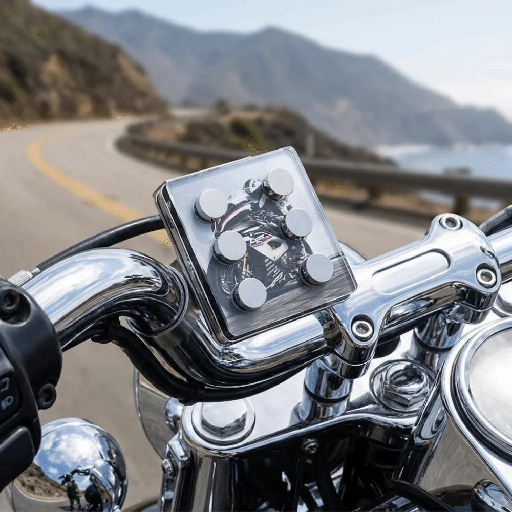 

Sturdy Metal Motorcycle Phone Holder Strong Magnetic Easy Mount Universal Riding Bracket Reliable Holding Anti-shock Structure