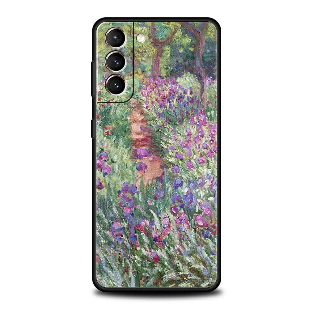Claude Monet Impressionism Painter Phone Case For Samsung Galaxy S25 S24 S23 FE S22 Ultra S20 S21 5G S10 Plus S10E Black Cover