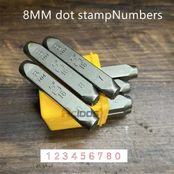 German style 8mm Numbers Dotted/lattice Motorbike,RCIDOS car chassis number dot stamp 0-8,9pcs/box