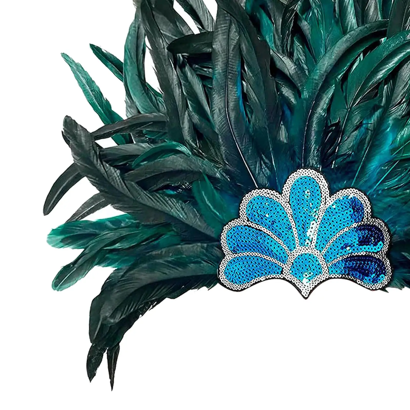Artificial Feather Headdress for Women Halloween Christmas Party Fancy Dress Dance Performance Headpiece