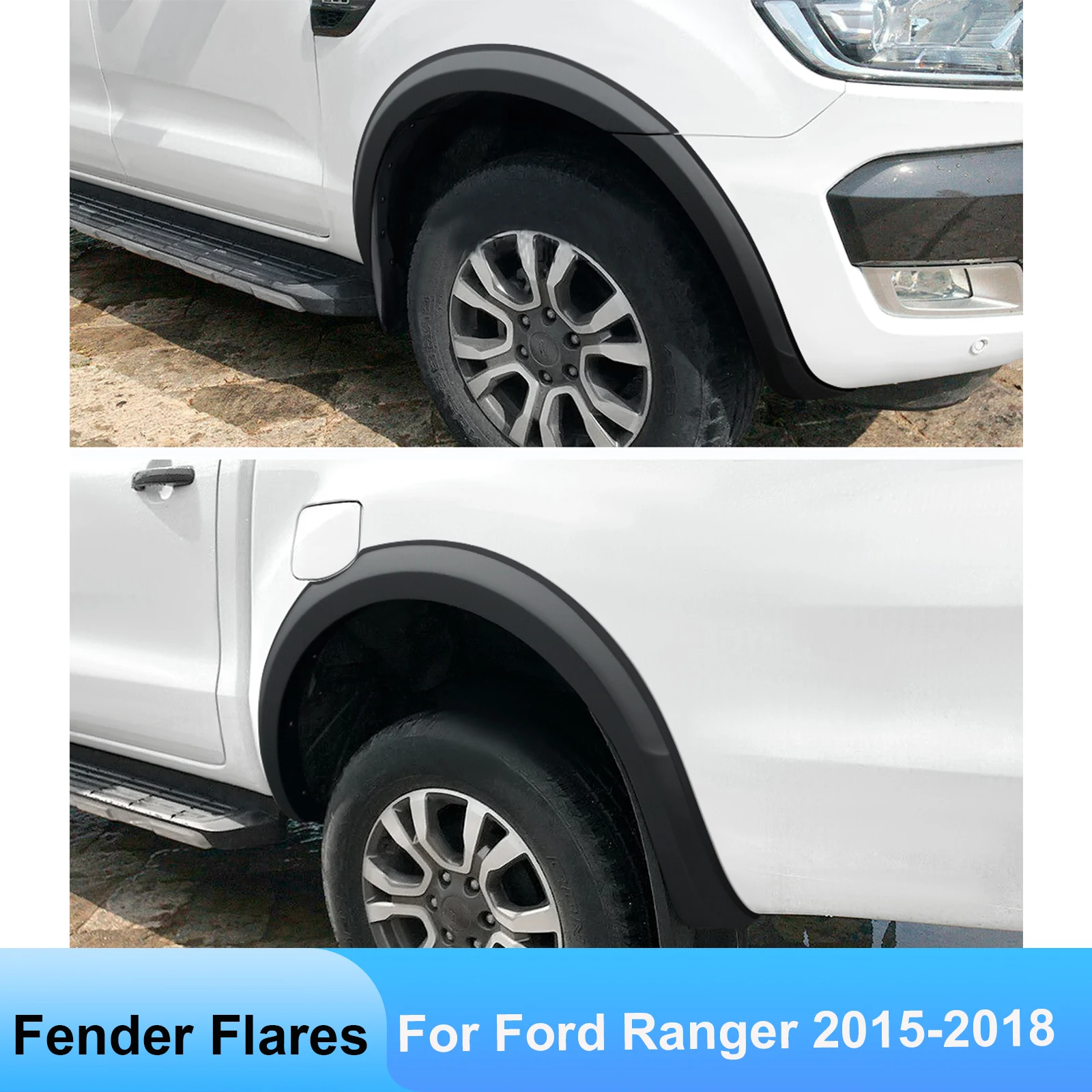 

4'' Slim Fender Flares Wheel Arch for Ford Ranger T7 PX2 MK2 2015 2016 2017 2018 Models Matte Black Mudguard 4X4 Car Accessories