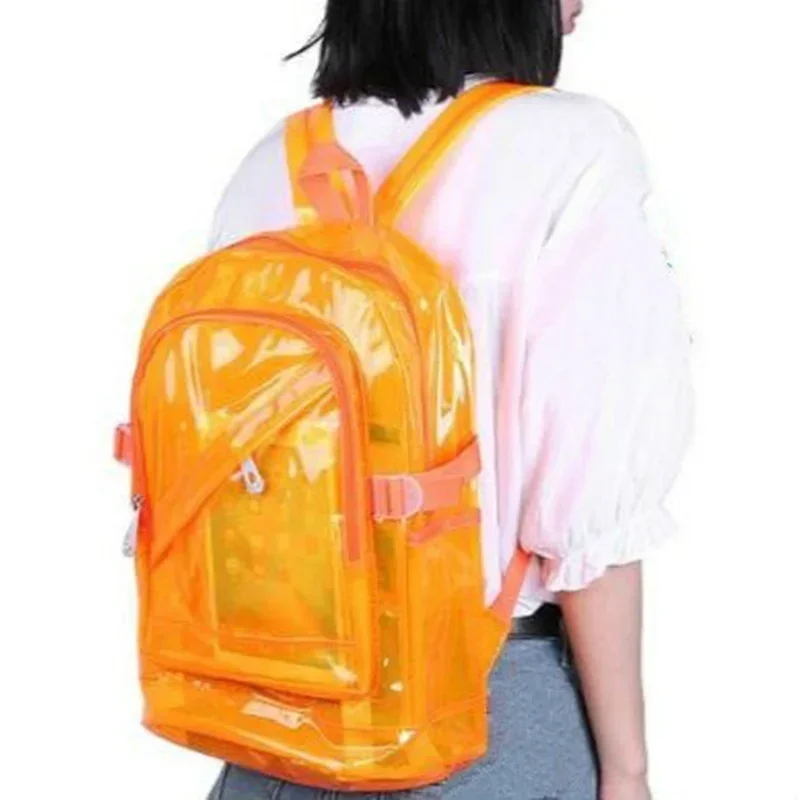 New Transparent PVC Backpack Cross Border Trend Student Fashion Backpack Leisure High Beauty Large Capacity Backpack