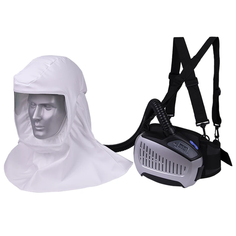 

New Type Battery Powered Long Tube Hood Air Purifying Breathing Protection Respirator With Gas Mask