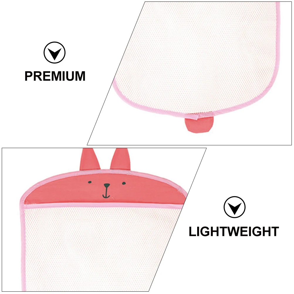 

2pcs Wall Mesh Storage Bags Suction Cup Design Bathroom Bedroom Kids Room Lightweight Premium Material Clothes