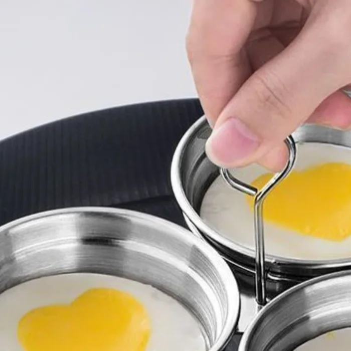 Stainless Steel Egg Poacher Poaching Pan Mould Omelette Egg Steamer Steamed Egges Mold Hoousehold Kitchen Cooking Tool Gadget