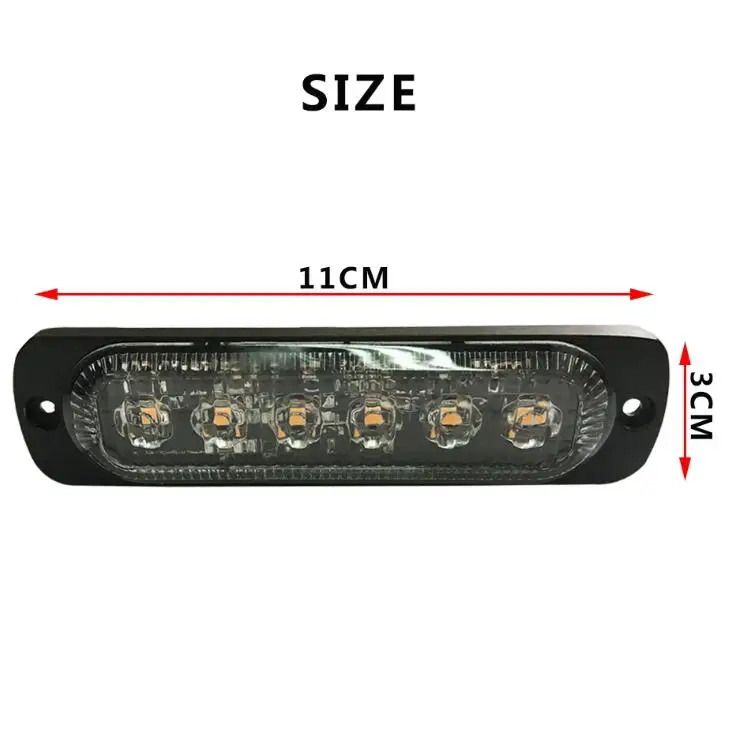 Strobe Light Flashing Emergency Lamp 6 LED for Construction Trucks, Service Vehicles, Plows, Vehicles LANTSUN LED6442