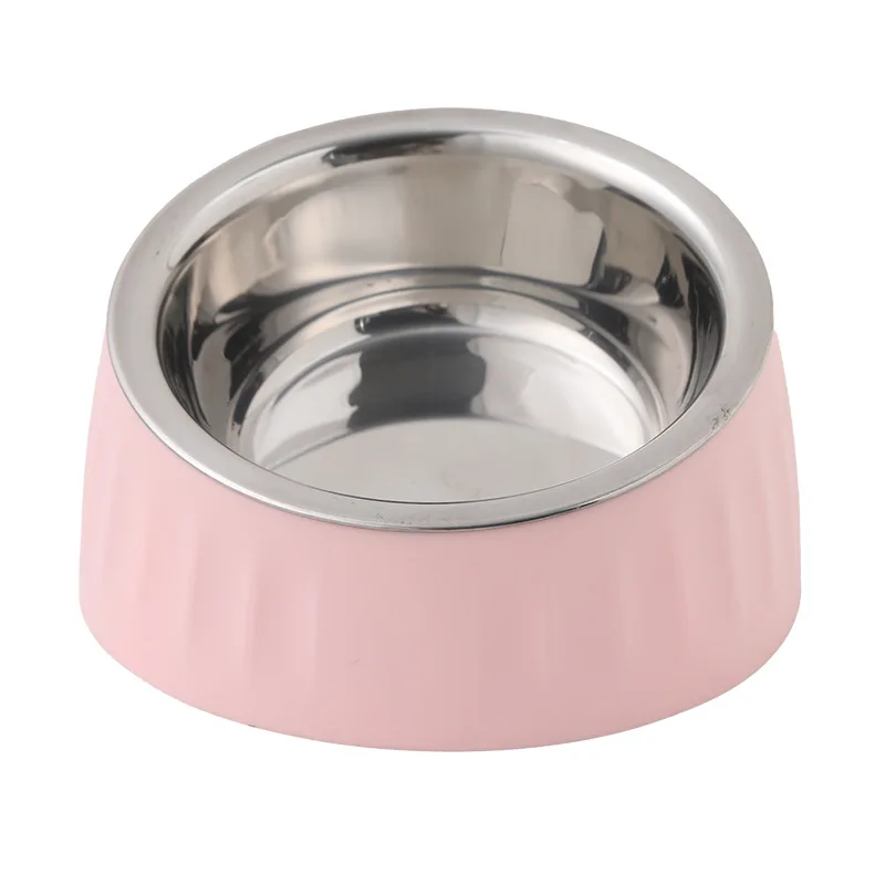 

Stainless steel cat bowl slant mouth anti-tip anti-slip dog bowl plastic feeding cat bowl pet supplies