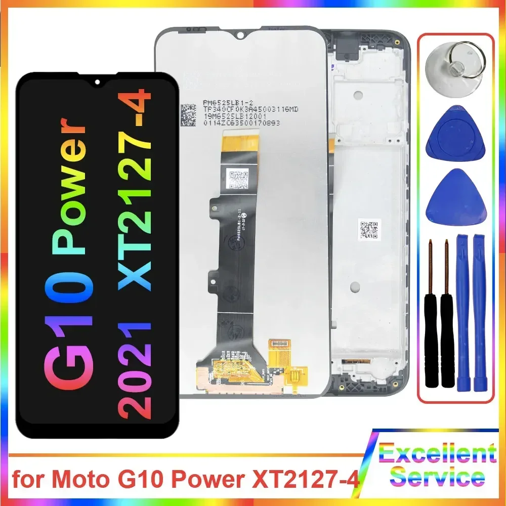 

6.5'' LCD for Motorola Moto G10 Power LCD Display Touch Screen Digiziter Replacement for Moto G10 Power XT2127-4 LCD With Frame