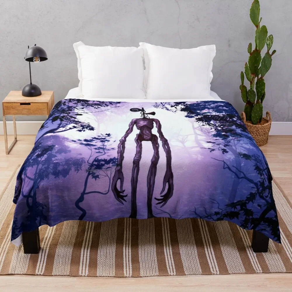 

Siren head in purple horror backgroundThrow Blanket Fuzzy Blanket