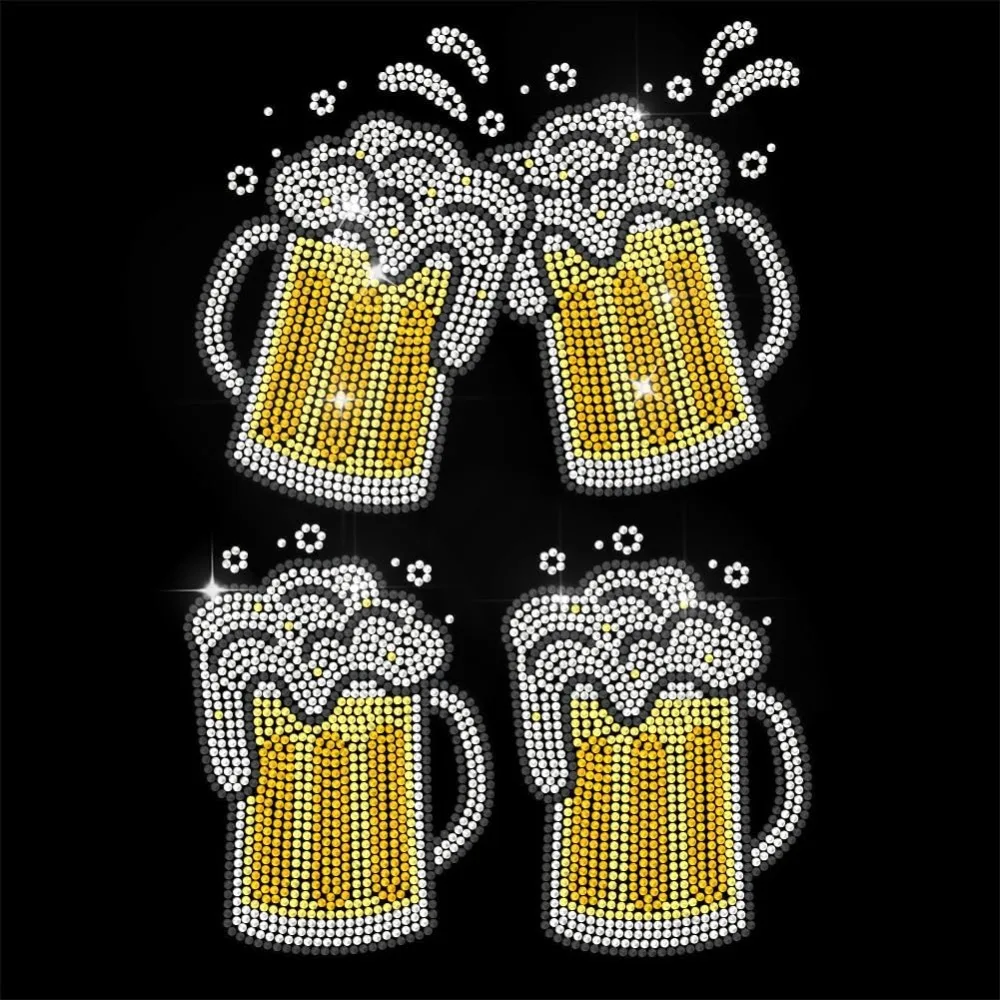 

Нашивки со стразами для переноса пива, исправление для одежды, 11,6 x 8,2 дюйма, большая аппликация с блестками для джинсовой куртки