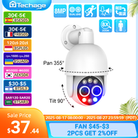 Techage HD 8MP POE IP Camera Outdoor Audio Dual Lens CCTV Video Smart AI Security Camera PTZ Security Surveillance System NVR