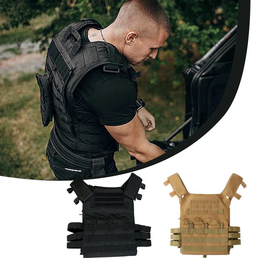 Cloth Adjustable Plate Carrier Vest Suitable For Outdoor Shooting Games Adjustable Size Airsoft Vest Sand color