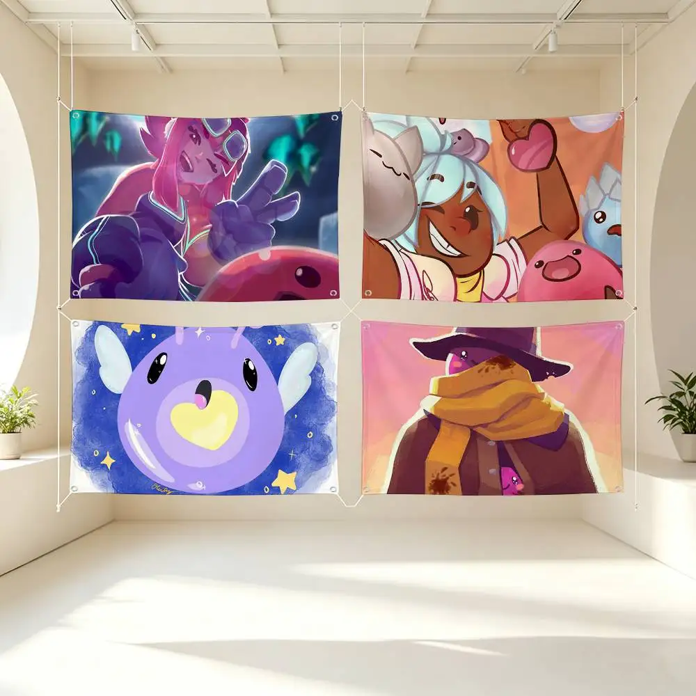 Cute Naughty Slime Rancher  Flag Suitable For Party Club Outdoor Interior Wall Decoration Banner Fans Gift